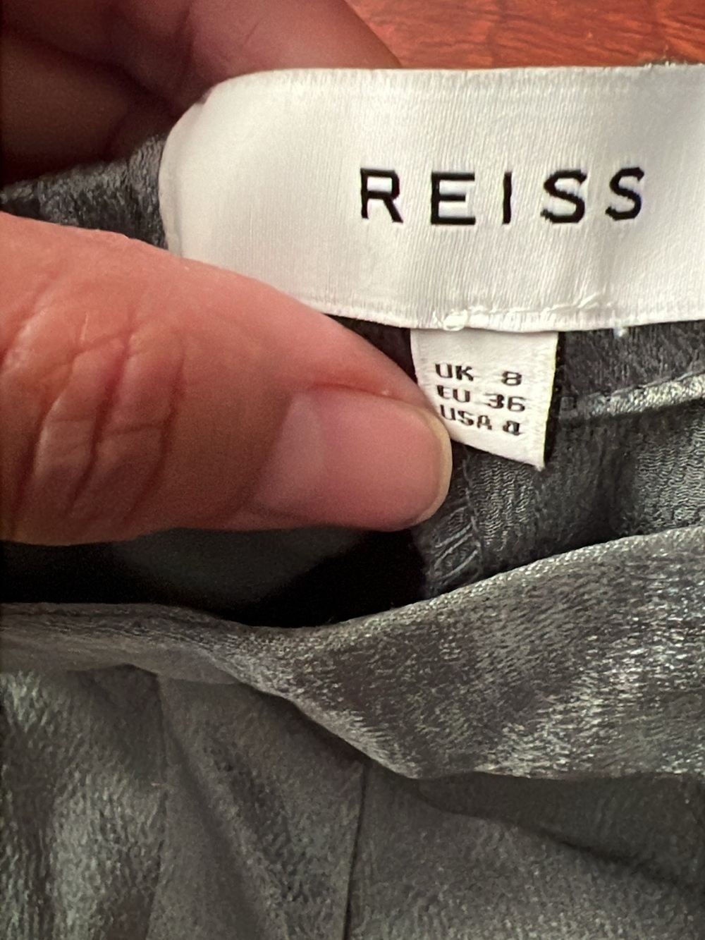 Reiss Metallic Silver Pleated Skirt